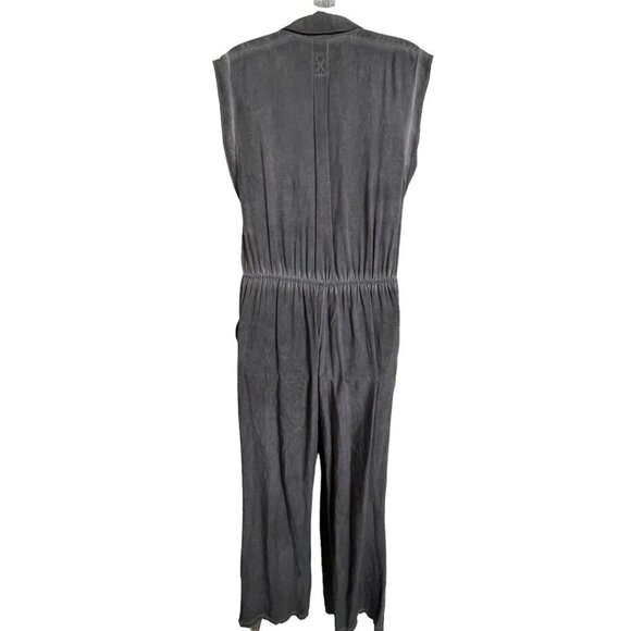 Soft Surroundings Camilla Front Tie Pockets Jumpsuit Grey Size Small Petite - Picture 6 of 10
